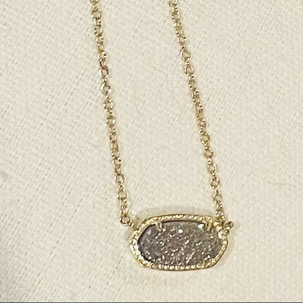 Kendra Scott Platinum drusy Elisa necklace